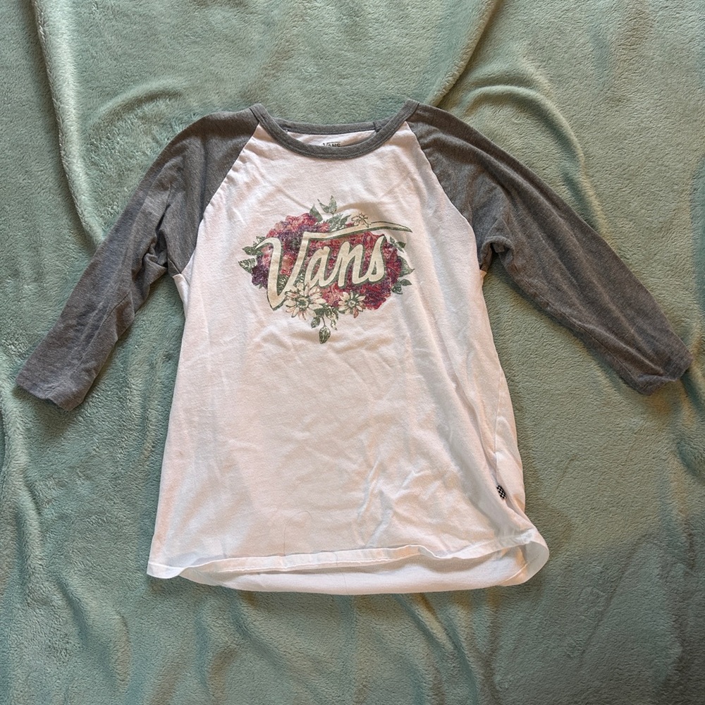 Vans Mid-Sleeved shirt with roses, Size: M